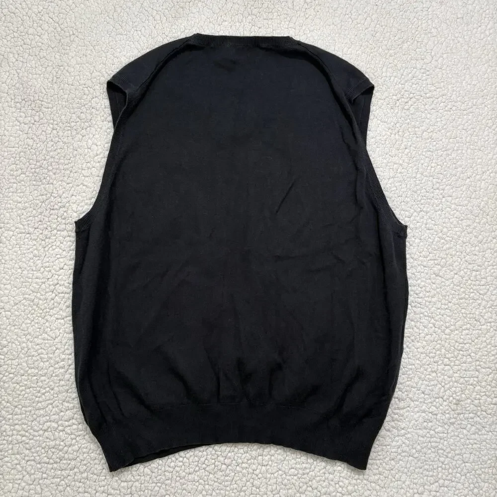 Polo Ralph Lauren Mens Black‎ V Neck Pima Cotton Sweater Vest Size XXL Red Pony